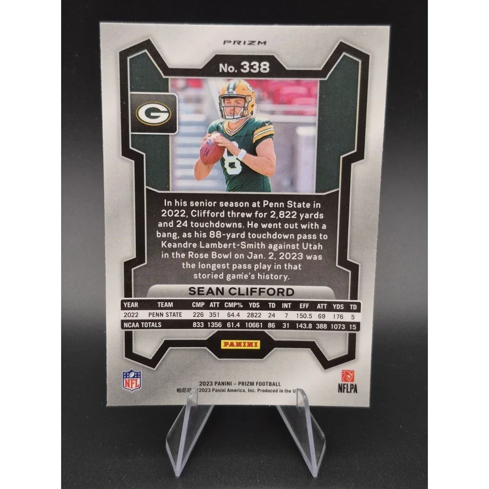 2023 Panini Prizm Sean Clifford‎ #338 Rookies Purple Pulsar Prizm (RC) Packers